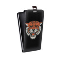 Дизайнерский вертикальный чехол-книжка для Iphone 5c Прозрачные тигры