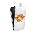 Дизайнерский вертикальный чехол-книжка для Sony Xperia XZ Прозрачные тигры