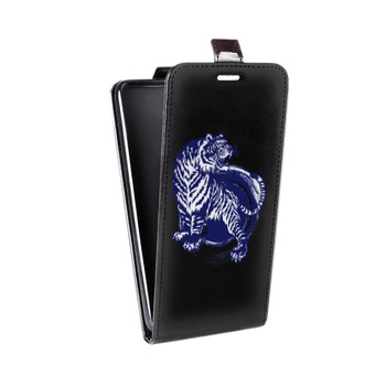 Дизайнерский вертикальный чехол-книжка для Huawei P9 Lite Прозрачные тигры (на заказ)