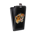 Дизайнерский вертикальный чехол-книжка для Realme 7 Pro Прозрачные тигры