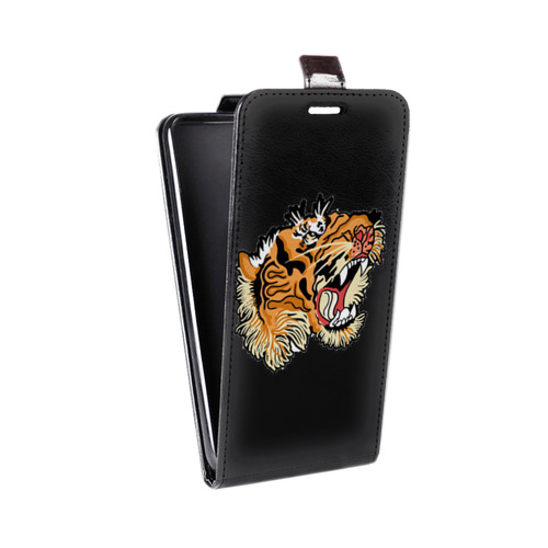 Дизайнерский вертикальный чехол-книжка для Xiaomi Mi5C Прозрачные тигры