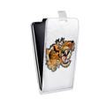 Дизайнерский вертикальный чехол-книжка для Samsung Galaxy A12 Прозрачные тигры