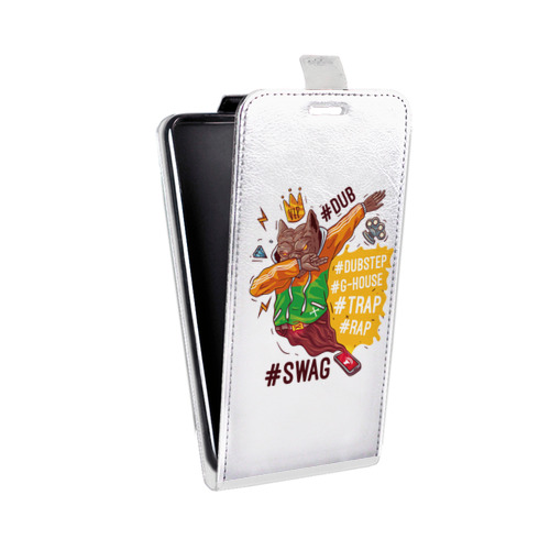 Дизайнерский вертикальный чехол-книжка для LG G7 Fit Прозрачное SWAG