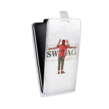 Дизайнерский вертикальный чехол-книжка для Samsung Galaxy S6 Edge Прозрачное SWAG (на заказ)