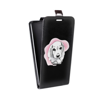Дизайнерский вертикальный чехол-книжка для Huawei P9 Lite Прозрачные щенки (на заказ)