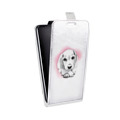 Дизайнерский вертикальный чехол-книжка для HTC U12 Life Прозрачные щенки