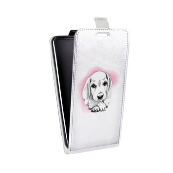 Дизайнерский вертикальный чехол-книжка для Huawei Honor 9 Lite Прозрачные щенки (на заказ)