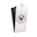 Дизайнерский вертикальный чехол-книжка для HTC Desire 728 Прозрачные щенки