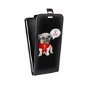 Дизайнерский вертикальный чехол-книжка для Huawei Honor 3x Прозрачные щенки