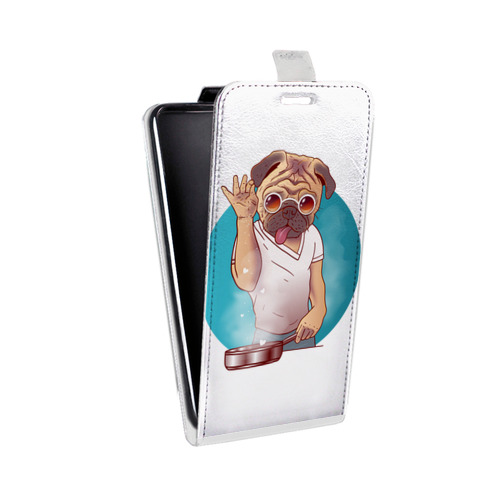 Дизайнерский вертикальный чехол-книжка для HTC Desire 728 Прозрачные щенки