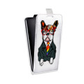 Дизайнерский вертикальный чехол-книжка для Asus ZenFone 3 Deluxe Прозрачные щенки