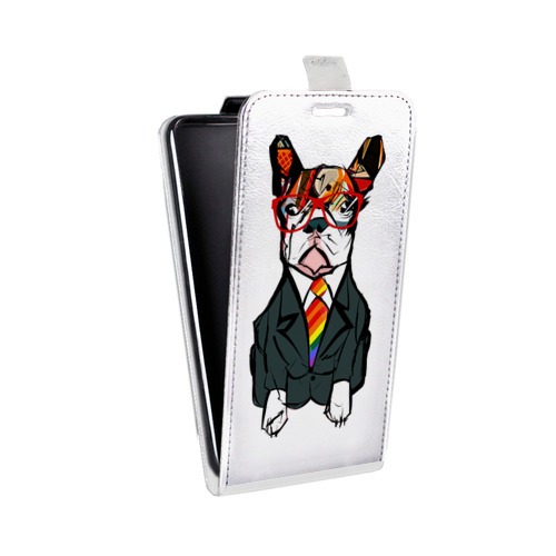 Дизайнерский вертикальный чехол-книжка для Asus ZenFone 3 Deluxe Прозрачные щенки