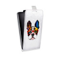 Дизайнерский вертикальный чехол-книжка для HTC Desire 601 Прозрачные щенки