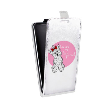 Дизайнерский вертикальный чехол-книжка для OnePlus 6T Прозрачные щенки (на заказ)