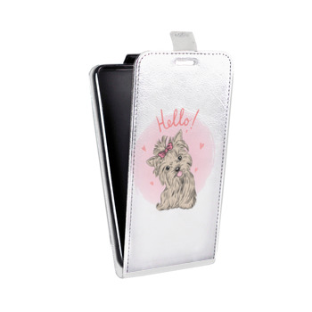 Дизайнерский вертикальный чехол-книжка для Samsung Galaxy S6 Edge Прозрачные щенки (на заказ)