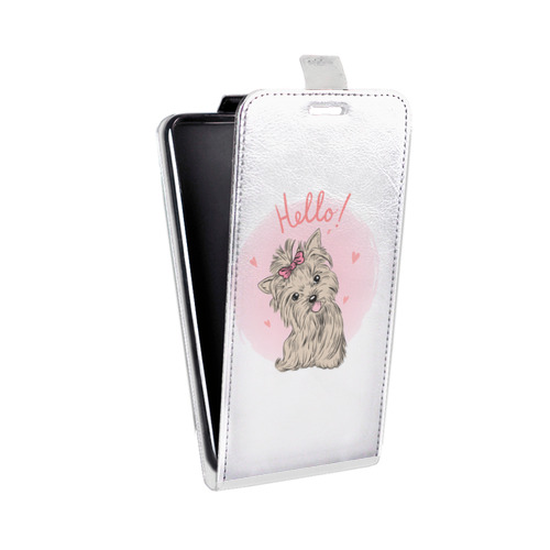 Дизайнерский вертикальный чехол-книжка для Alcatel Idol 5S Прозрачные щенки