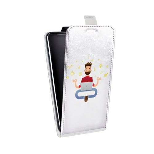 Дизайнерский вертикальный чехол-книжка для Alcatel One Touch Idol X Прозрачное IT