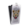 Дизайнерский вертикальный чехол-книжка для Asus ZenFone Live Прозрачные леопарды