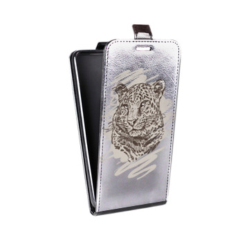 Дизайнерский вертикальный чехол-книжка для BlackBerry Motion Прозрачные леопарды (на заказ)