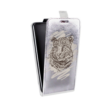 Дизайнерский вертикальный чехол-книжка для Huawei Honor 9 Lite Прозрачные леопарды (на заказ)