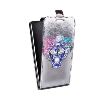 Дизайнерский вертикальный чехол-книжка для Huawei P Smart Прозрачные леопарды (на заказ)