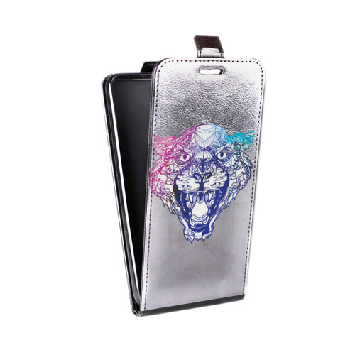 Дизайнерский вертикальный чехол-книжка для Huawei P40 Прозрачные леопарды