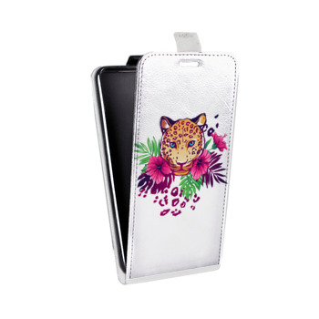 Дизайнерский вертикальный чехол-книжка для ASUS Zenfone 4 Прозрачные леопарды (на заказ)