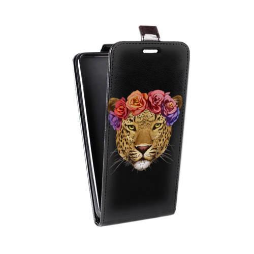 Дизайнерский вертикальный чехол-книжка для Huawei Honor 30S Прозрачные леопарды