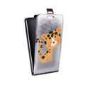 Дизайнерский вертикальный чехол-книжка для Huawei Honor 6 Plus Прозрачные леопарды