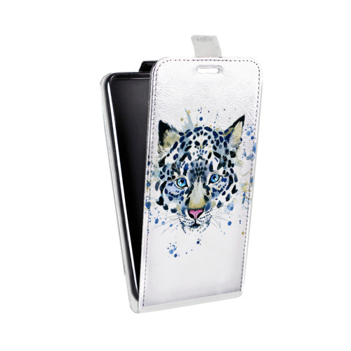 Дизайнерский вертикальный чехол-книжка для HTC U Ultra Прозрачные леопарды