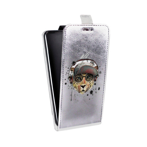 Дизайнерский вертикальный чехол-книжка для ASUS ZenFone Go ZB500KL Прозрачные леопарды