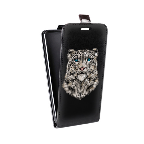 Дизайнерский вертикальный чехол-книжка для ASUS ZenFone 5 Lite Прозрачные леопарды