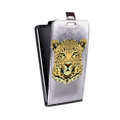 Дизайнерский вертикальный чехол-книжка для LG V20 Прозрачные леопарды