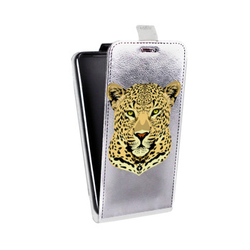 Дизайнерский вертикальный чехол-книжка для Samsung Galaxy Alpha Прозрачные леопарды (на заказ)