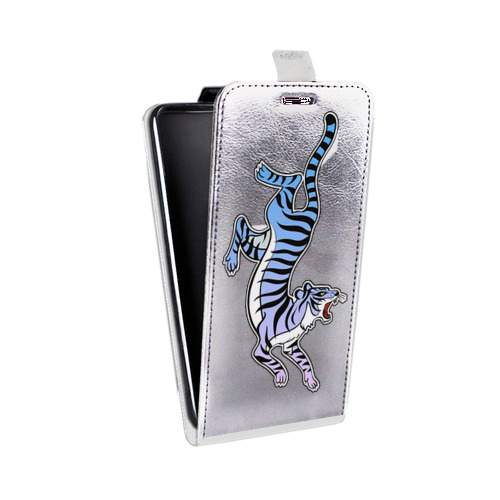 Дизайнерский вертикальный чехол-книжка для HTC Desire 516 Прозрачные леопарды