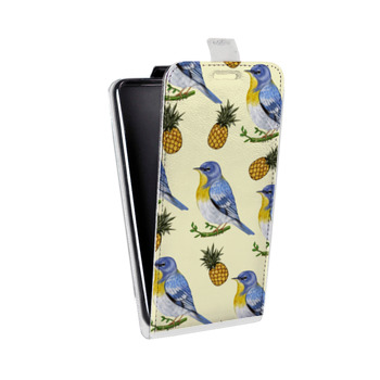 Дизайнерский вертикальный чехол-книжка для Samsung Galaxy S6 Edge Птицы и фрукты (на заказ)