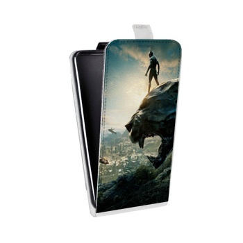 Дизайнерский вертикальный чехол-книжка для Samsung Galaxy S6 Edge Черная Пантера  (на заказ)