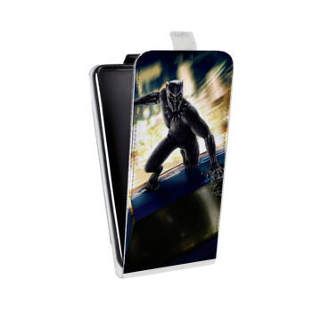 Дизайнерский вертикальный чехол-книжка для Samsung Galaxy S6 Edge Черная Пантера  (на заказ)