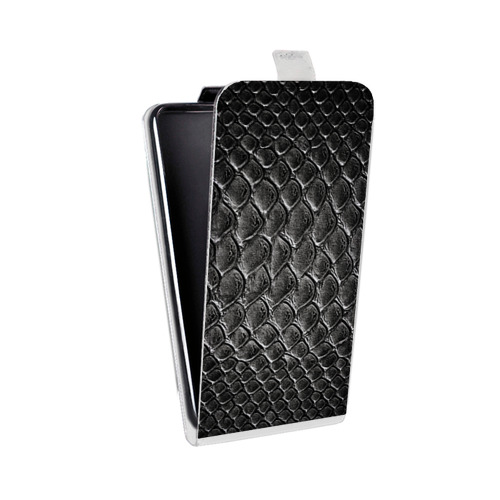 Дизайнерский вертикальный чехол-книжка для LG G7 Fit Кожа змеи