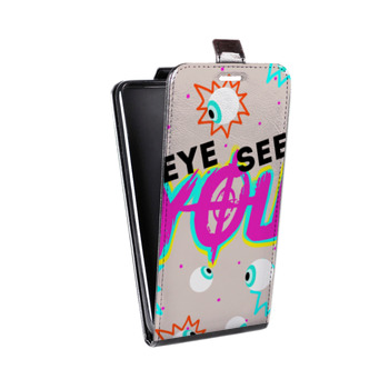 Дизайнерский вертикальный чехол-книжка для Samsung Galaxy S6 Edge Психоделик глаза (на заказ)