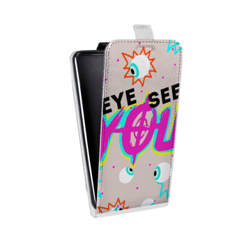 Дизайнерский вертикальный чехол-книжка для Samsung Galaxy S6 Edge Психоделик глаза (на заказ)