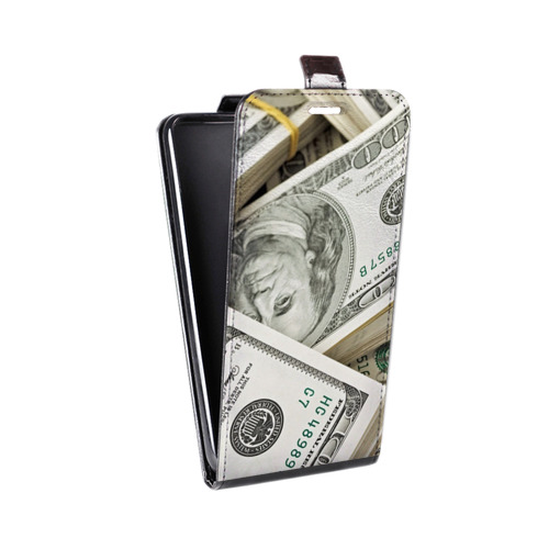 Дизайнерский вертикальный чехол-книжка для Samsung Galaxy A8 Текстуры денег
