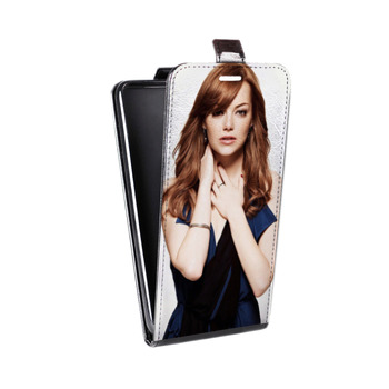 Дизайнерский вертикальный чехол-книжка для Huawei P9 Lite Эмма Стоун (на заказ)