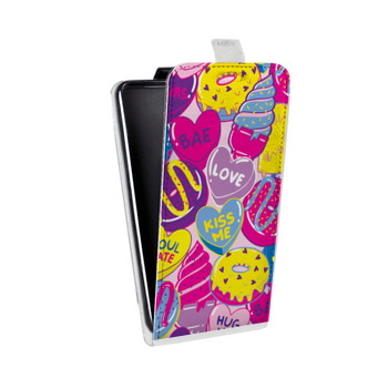 Дизайнерский вертикальный чехол-книжка для Sony Xperia Z3 Pop сердечки (на заказ)