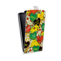 Дизайнерский вертикальный чехол-книжка для HTC Desire 400 Pop сердечки