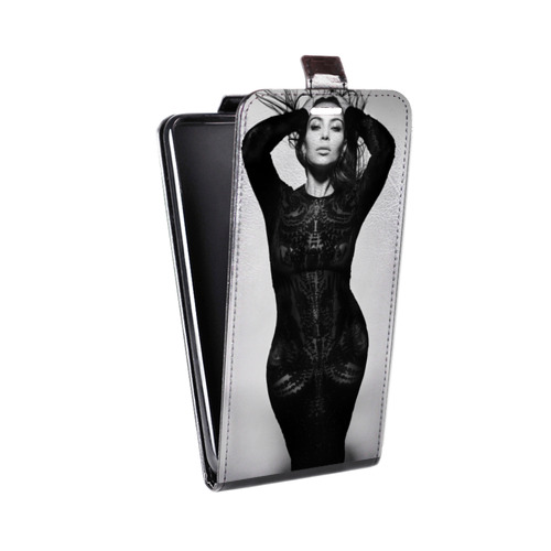 Дизайнерский вертикальный чехол-книжка для LG Optimus G2 Ким Кардашьян
