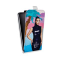 Дизайнерский вертикальный чехол-книжка для Samsung Galaxy Trend Lite Ким Кардашьян