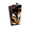 Дизайнерский вертикальный чехол-книжка для Asus ZenFone 3 Deluxe Пламенные животные