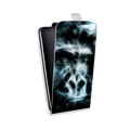 Дизайнерский вертикальный чехол-книжка для HTC One X10 Пламенные животные