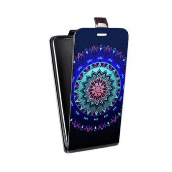 Дизайнерский вертикальный чехол-книжка для Samsung Galaxy Note 2 Светящиеся мандалы (на заказ)